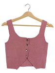 Vorschaubild 1 von Damen Top Rosa Gr. 34 XS Cropped Knopfleiste Casual