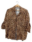Vorschaubild 1 von Damen Hemdbluse Gr. 36 S Braun Animal-Print Viskose Langarm