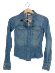 Vorschaubild 1 von Damen Jeansjacke Blau Gr. 34 XS Casual Knopfleiste Baumwolle