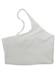 Vorschaubild 1 von Damen Top Asymmetrisch One-Shoulder Weiß Gr. 36 S Basic Ärmellos