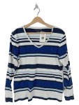 Vorschaubild 1 von Pullover Damen Gr. 42 XL Mehrfarbig Gestreift V-Ausschnitt