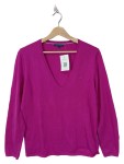 Vorschaubild 1 von Damen Pullover V-Ausschnitt Pink Gr. 42 XL Wolle Baumwolle Basic