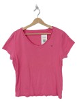 Vorschaubild 1 von Damen T-Shirt V-Ausschnitt Pink Gr. 40 L Basic Kurzarm