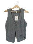 Vorschaubild 1 von Damen Pullunder Strickweste Grau Zopfmuster Gr. 36 S