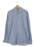 Vorschaubild 1 von Herren Business Hemd Blau Grafisch Langarm Slim Fit Gr. 54 XXL