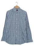Vorschaubild 1 von Herren Business Hemd Blau Kariert Slim Fit Gr. 48 M Baumwolle