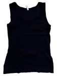 Vorschaubild 2 von Unterhemd Damen Schwarz Gr. L Baumwolle Elasthan Uni Basic Ärmellos
