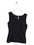 Vorschaubild 1 von Unterhemd Damen Schwarz Gr. L Baumwolle Elasthan Uni Basic Ärmellos