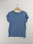 Vorschaubild 2 von Damen T-Shirt Blau Gr. 36 S Basic Kurzarm 100% Baumwolle