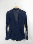 Vorschaubild 2 von Bluse Damen Langarm Baumwolle Rüschen Schleife Blau Gr. M