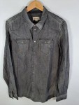 Vorschaubild 2 von Freizeithemd Herren Grau Gr. 50/L Baumwolle Uni Casual Langarm 51 cm