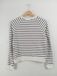Vorschaubild 5 von Damen Pullover Sweatshirt Gr. 36 S Weiß Gestreift Logo Baumwolle