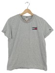 Vorschaubild 1 von Damen T-Shirt Gr. 40 L Grau Meliert Kurzarm Logo Baumwolle
