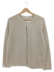 Vorschaubild 1 von Strickjacke Damen Gr. 40 Beige Gestreift Metallic-Look