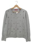 Vorschaubild 1 von Damen Strickjacke Grau Gr. 40 L Meliert Strass Sterne Knopfleiste