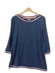 Vorschaubild 1 von Essentials Damen Pullover Blau Gepunktet Gr. 52 Casual 3, 4-Arm