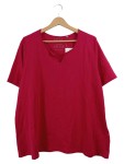 Vorschaubild 1 von Damen T-Shirt Pink Gr. 50 Basic Kurzarm V-Ausschnitt