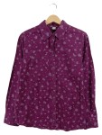 Vorschaubild 1 von Damen Hemdbluse Gr. 38 Lila Blumenmuster Casual Langarm