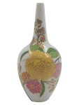 Vorschaubild 1 von Studio-Linie Vase Porzellan Weiß Blumen Gold 18cm Flaschenform