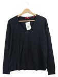 Vorschaubild 1 von Damen Pullover V-Ausschnitt Schwarz Gr. 36 Basic Langarm