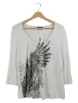 Vorschaubild 1 von Taifun Damen Top Shirt Weiß Gr. 42 XL Feder-Print Casual Viskose 3, 4-Arm