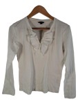 Vorschaubild 1 von Mädchen Langarmshirt Weiß Gr. 170 Rüschen 100% Baumwolle