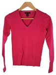 Vorschaubild 1 von Damen Pullover V-Ausschnitt Langarm Pink Gr. 34 XS