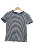 Vorschaubild 1 von Damen T-Shirt Blau Weiß Gestreift Gr. 36 S Kurzarm Baumwolle