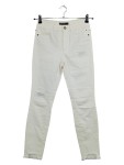Vorschaubild 1 von Destroyed Jeans Hose Damen Weiß Gr. 34 W26 XS Ripped Used Look