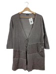 Vorschaubild 1 von Damen Strickjacke Grau Gr. 40 L Pailletten Bindeverschluss