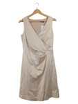 Vorschaubild 1 von Damen Cocktailkleid Wickeloptik Beige Gr. 40 L Festlich