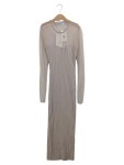 Vorschaubild 1 von Strickkleid Damen 36 S Beige Midi Langarm Mesh Korsett Optik Rippstrick