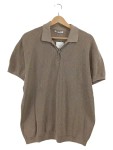 Vorschaubild 1 von Herren Poloshirt Beige Gr. 50 L Rippstrick Reißverschluss Baumwolle
