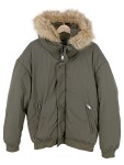 Vorschaubild 1 von Herren Parka Winterjacke Oliv Kapuze Fellbesatz Gr. 40 L
