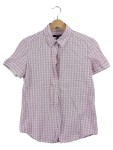 Vorschaubild 1 von Damen Hemdbluse Kariert Rosa Gr. 38 Kurzarm Preppy Baumwolle