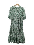 Vorschaubild 2 von Blusenkleid Damen Gr. 38 M Weiß Blumenmuster Boho Midikleid