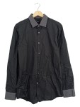 Vorschaubild 1 von Herren Business Hemd Schwarz Gr. 52 XL Slim Fit Langarm Baumwolle
