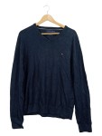 Vorschaubild 1 von Herren Pullover V-Neck Blau Gr. 50 L Baumwolle Kaschmir