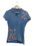 Vorschaubild 1 von Damen Poloshirt Blau Gr. 36 S Denim Look Farbspritzer