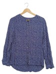 Vorschaubild 1 von Damen Bluse Gr. 38 M Blau Weiß Punkte Langarm Viskose
