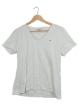 Vorschaubild 1 von Damen T-Shirt Gr. 42 XL Weiß V-Ausschnitt Basic Logo