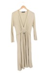 Vorschaubild 1 von Elegantes Cocktailkleid Beige Gr. M/38 Wickeloptik Viskose Midikleid