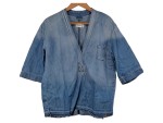 Vorschaubild 1 von Damen Jeans Bluse Blau Gr. 38 M 3, 4-Arm V-Ausschnitt Casual