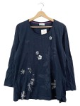 Vorschaubild 1 von Damen Langarmshirt Blau Blumenmuster Gr. 46