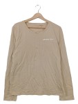 Vorschaubild 1 von Damen Langarmshirt Gr. 42 XL Beige Casual Schriftzug Baumwolle
