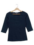 Vorschaubild 1 von Damen Langarmshirt Dunkelblau Gr. 34 XS Baumwolle Basic Logo