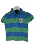 Vorschaubild 1 von Kinder Poloshirt Gr. 110, 116 Blau Gestreift Kurzarm Logo