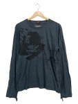 Vorschaubild 1 von Herren Langarmshirt Grau Gr. 50 L Casual Rosenprint Baumwolle