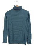 Vorschaubild 1 von Damen Pullover Rollkragen Gestreift Petrol Gr. 36 S Casual