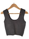 Vorschaubild 1 von Damen Pullunder Strickweste Grau Gr. 38 M Ärmellos Casual